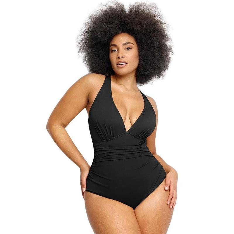 Shapellx Smart Sculpt Front Ruched Swimsuit for Women