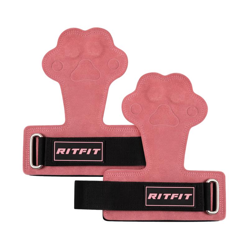 RitFit Weight Lifting Wrist Straps with Double Layer Leather Material, Enhanced Grips for Deadlift and Powerlifting for Women Heavy Duty