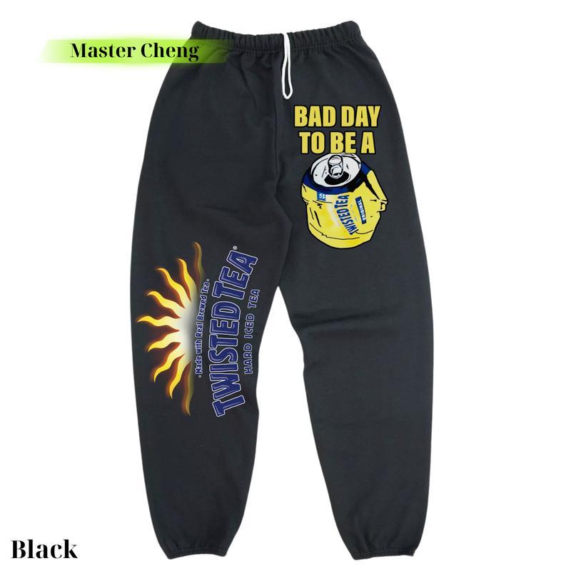 Streetwear Graphic Bad Day To Be A Twisted Tea Unisex Sweatpants For Running, Streetwear Hip Hop Joggers, Gift For Him Menswear Trouser Underwear