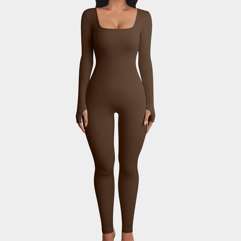 GQF Long Sleeve Women Yoga Jumpsuits 3306 [comfort shaping sculpting confidence-boosting belly control bodysuit and tracksuit shapewear]