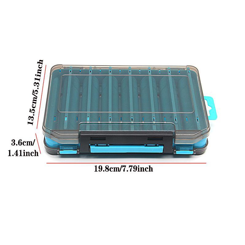 14-grid Fishing Lure Storage Box, 1 Count Double Sided Fishing Lure Organizer, Fishing Tool Accessories, Outdoor Fishing Accessories