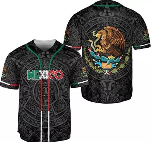 Multi Designs Customize Mexico 3d Camo Coat Of Arms Baseball Jersey Shirt