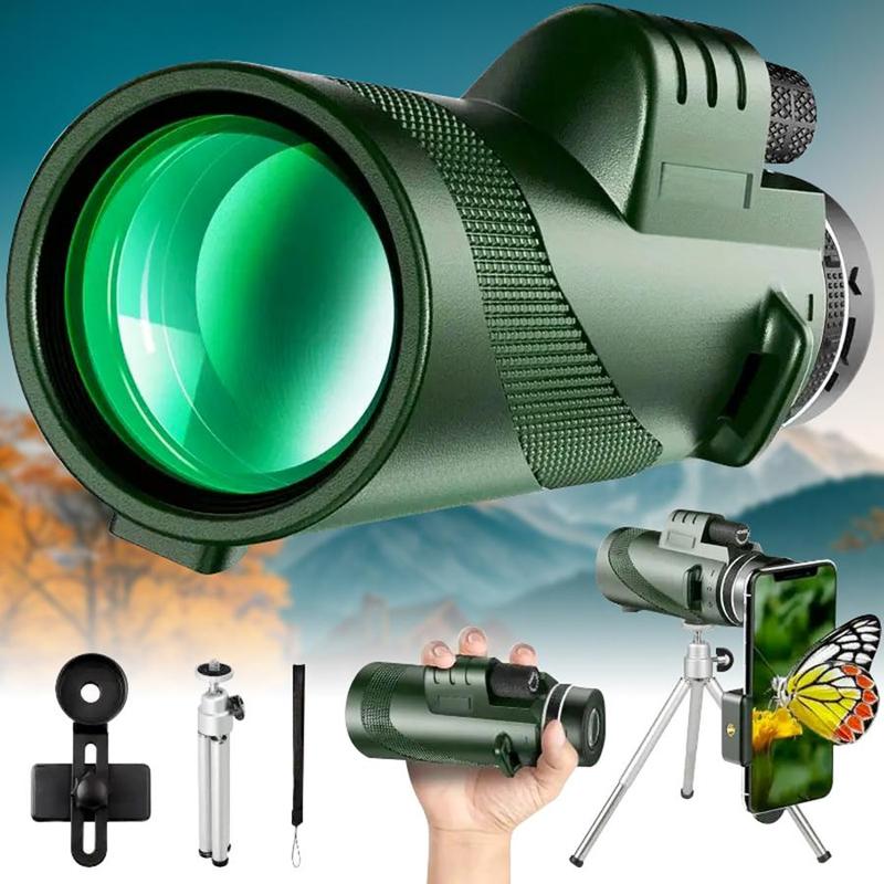 80x100 High Definition Monocular Telescope, Waterproof Monocular Telescope, Outdoor Camping Telescope for Hunting Concert