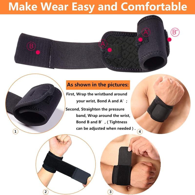 2 Pack Wrist Brace for Carpal Tunnel Weightlifting Adjustable Flexible Comfortable Wrist Wraps for Men & Women