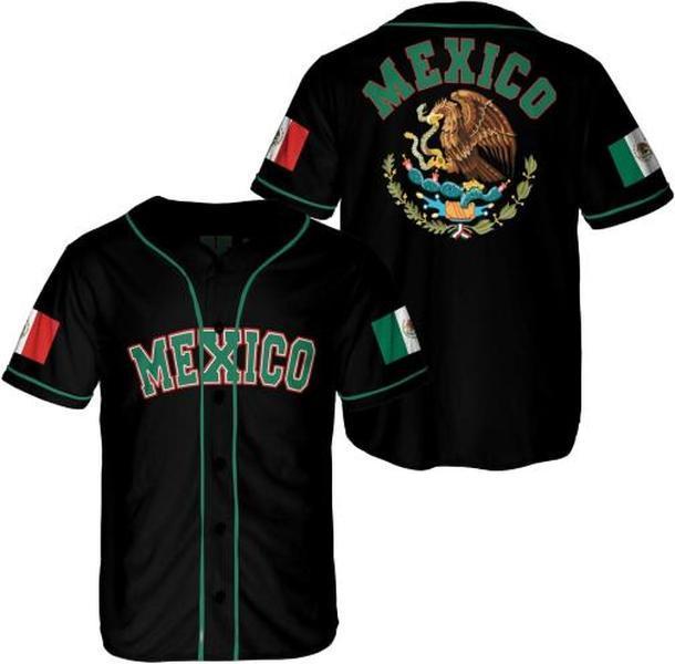 Multi Designs Customize Mexico 3d Camo Coat Of Arms Baseball Jersey Shirt