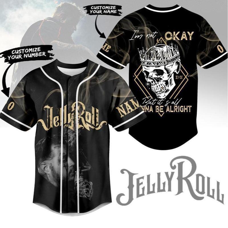 Jelly Roll Im Not Okay 1.4 Limited Edition Baseball Jersey Halloween Gifts Jelly Roll Jersey Jelly Roll Concert Shirt Jelly Roll Shirt Custom Jersey Western Jersey For Men Women