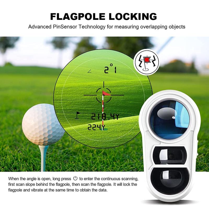 Laser Golf Rangefinder with Slope, Flag Lock Vibration, Rechargeable Range Finders