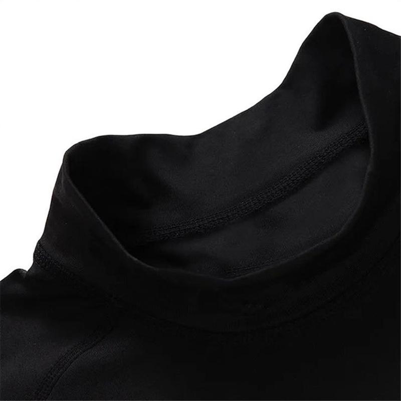 Mens Mock Turtleneck Compression Shirt Long Sleeve Dry Fit UV Protection Cool Shirts Athletic Running Shirt