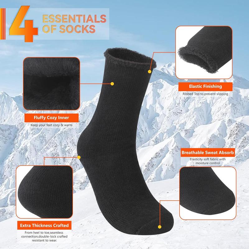 Warm Thermal Socks 4 Pack, Mens Womens Winter Heated Outdoor Skiing Thermal Socks