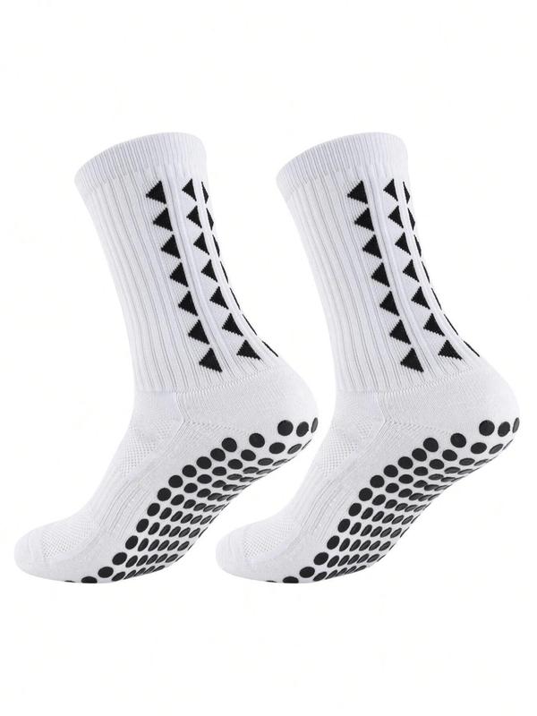 Men's Triangle Print Crew Socks, Non-slip Athletic Socks for Outdoors Competition Training, Athletic Running Socks, Summer Outfits 2024, Men's Socks & Hosiery for All Seasons