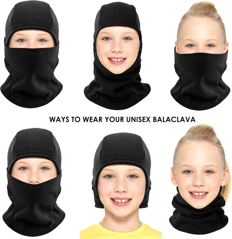 Ski Mask Balaclava for Kids Cold Weather Warm and Winter Windproof Fleece Caps Boys Girls Full Face Mask 2 Packs