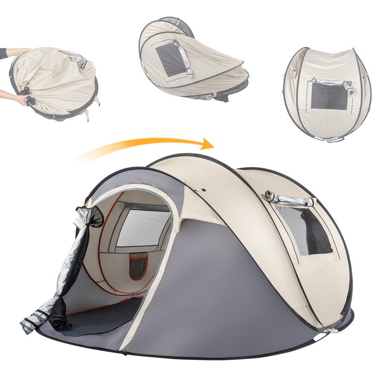 Camping Tent, 4 Person Pop Up,Easy Setup For Camping Hiking Fishing Beach Outdoor,Etc