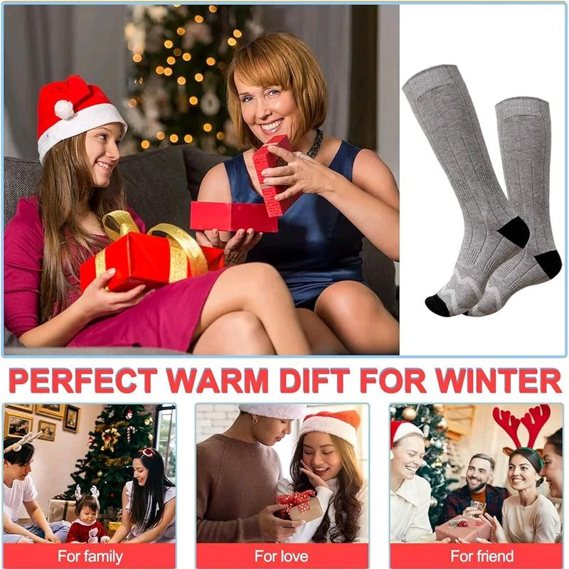 Electric Heated Socks with 8000mAh Battery and 3 Heating Settings for Men and Women, Rechargeable Thermal Socks for Sports and Outdoor Activities