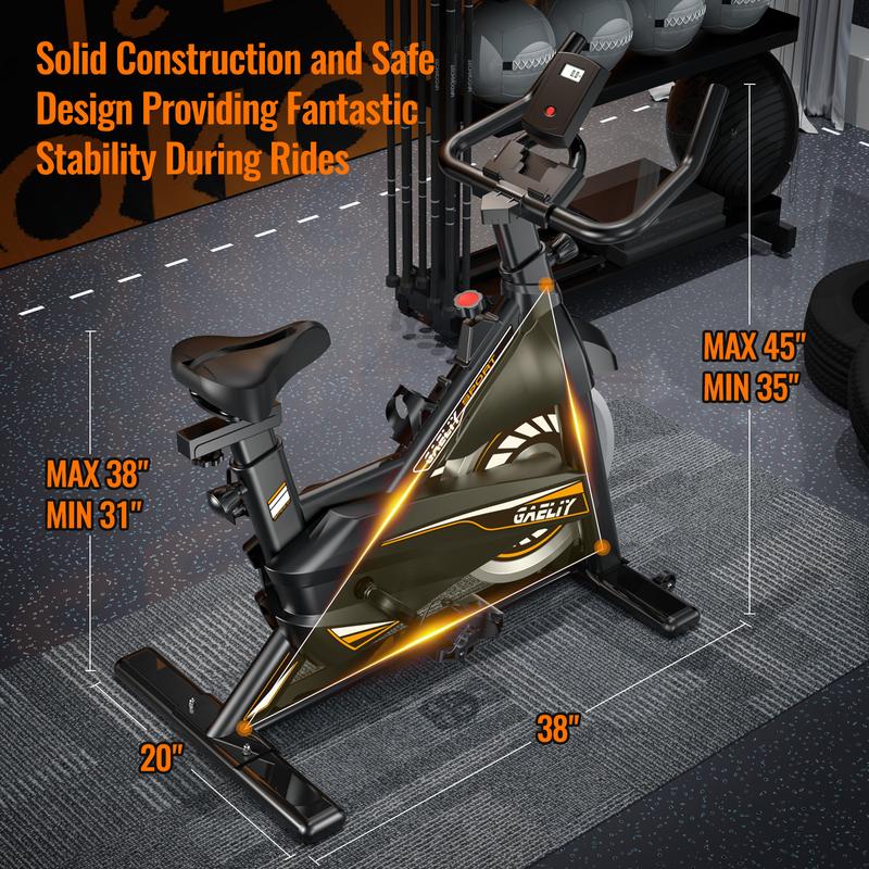 Exercise Bike-Indoor Stationary Bike for Home Gym,Workout Bike with Belt Drive,Cycling Bike with Digital Display & Comfortable Seat Cushion