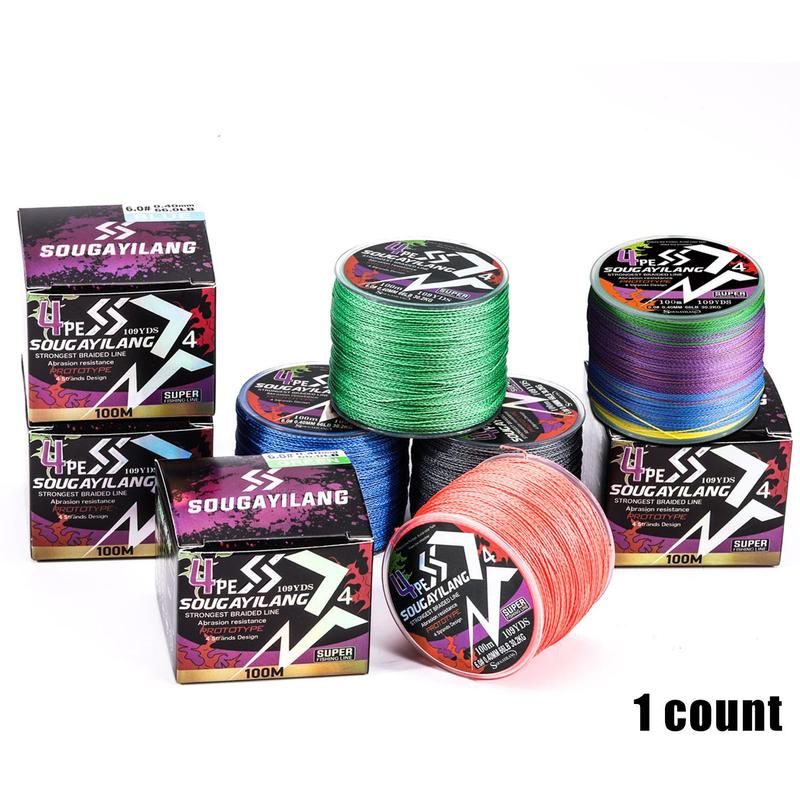 4 Strands PE Braided Strong Fishing Line, 100m Multifilament Fishing Line, Outdoor Fishing Accessories for Fishing Enthusiasts, Fishing Equipment, Fishing Stuff