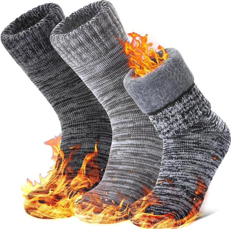 3 Pairs Thermal Boot Socks for Women Men Ski Thick Winter Warm Insulated Heated Socks for Extreme Cold Weather