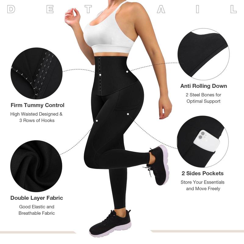 FeelinGirl Waist Trainer for Women High Waist Yoga Leggings Day Casual Comfort