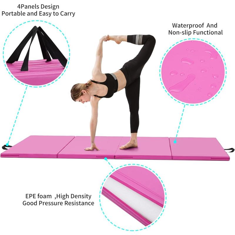 Gymnastics Mat 6'x3'x2'' 4'x8'x2'' Exercise Mat Gym Mat for Home Aerobics Workout Foldable Tumbling Mat Children Gifts