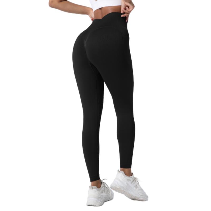 Solid Color Quick Drying High Waist Sports Legging With Pocket,Fitness Running Workout Yoga Tight Pants,Women's Activewear