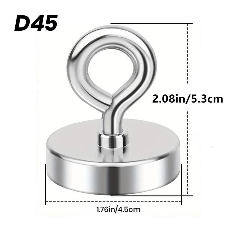 Round Magnetic Fishing Magnet, 1 Count Strong Round Magnet with Lifting Eye-bolt for Retrieving Items in Lake, Beach, Lawn & House