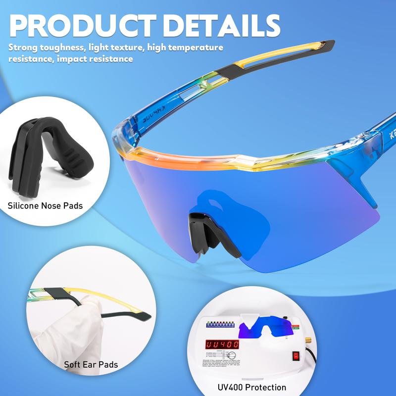 KAPVOE Kids Baseball Glasses Polarized Sports Sunglasses Boys Girls Youth Cycling Shades Running Softball UV400 Age 6-14