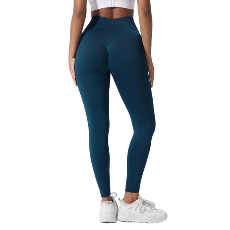 Solid Color Quick Drying High Waist Sports Legging With Pocket,Fitness Running Workout Yoga Tight Pants,Women's Activewear