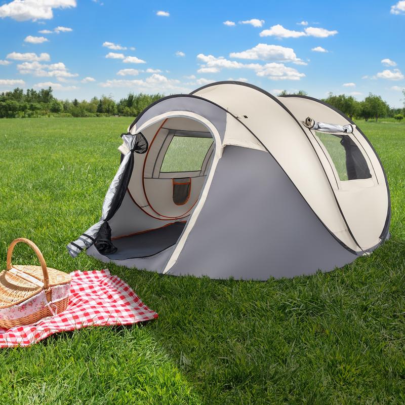 Camping Tent, 4 Person Pop Up,Easy Setup For Camping Hiking Fishing Beach Outdoor,Etc