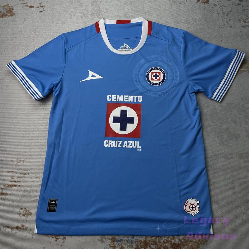 24 25 Mexico Ligamx League Cruz Azul Home Jersey Short Sleeve Soccer Jersey Fans Version