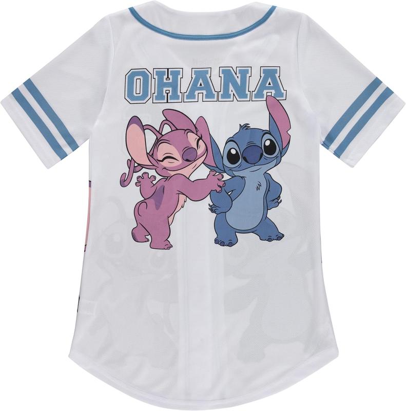 DISNEY MICKEY & CO. Disney Ladies Lilo and Stitch Shirt - Ladies Classic Lilo and Stitch Baseball Jersey Lilo and Stitch Mesh Jersey