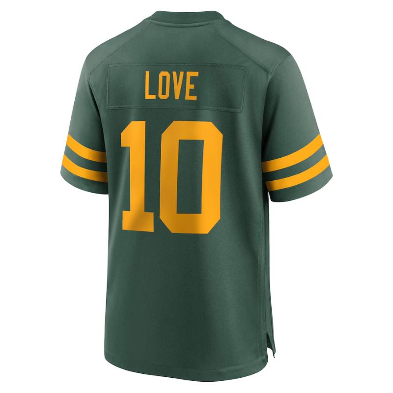 Men's Football Packers Love #10 Jersey, Number #10 Jersey, #10 Love Jersey Football Packers Jersey