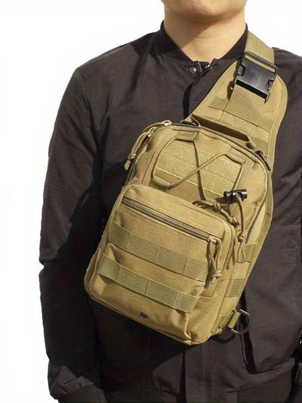 Summer Multifunction Tactical Sling Bag with Adjustable Strap, Oxford Trendy Body Zipper Chest Bag for Men & Women, Everyday Bag for Hiking Camping