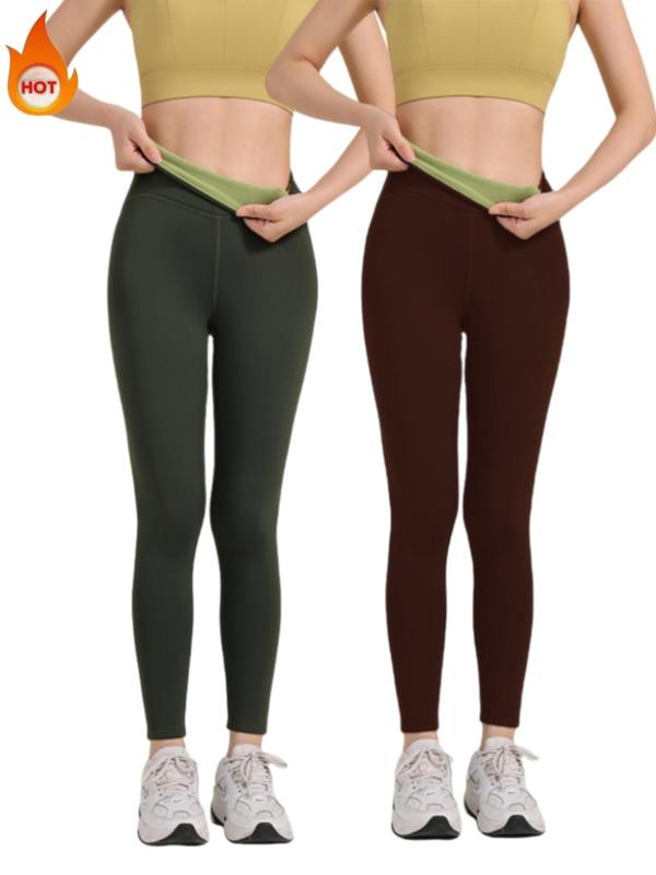 Women's Solid High Waist Sports Leggings, Breathable Comfortable Skinny Pants, High Stretch Yoga Leggings, Ladies Sportswear for Indoor Outdoor Wear