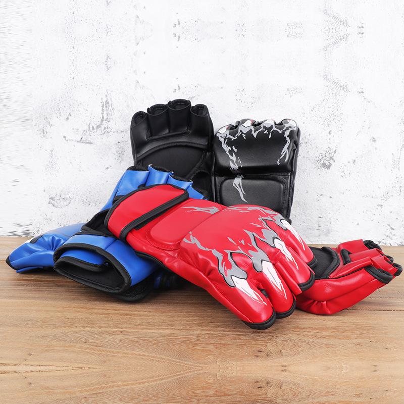 Half finger boxing gloves, UFC boxing gloves for adult children Sandboxing, MMA boxing gloves for Muay Thai boxing training