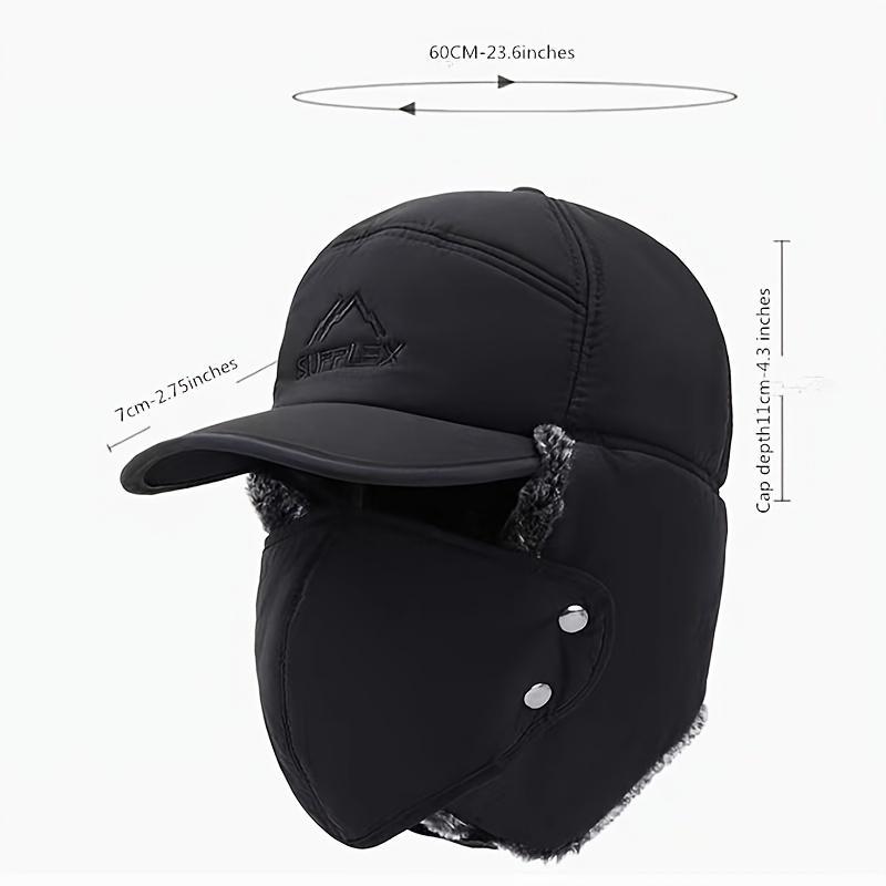 Winter Warm Hat, 1 Set Thicken Outdoor Sports Hats with Removable Face Mask, Outdoor Sports Accessories for Skiing Skating Climbing Cycling