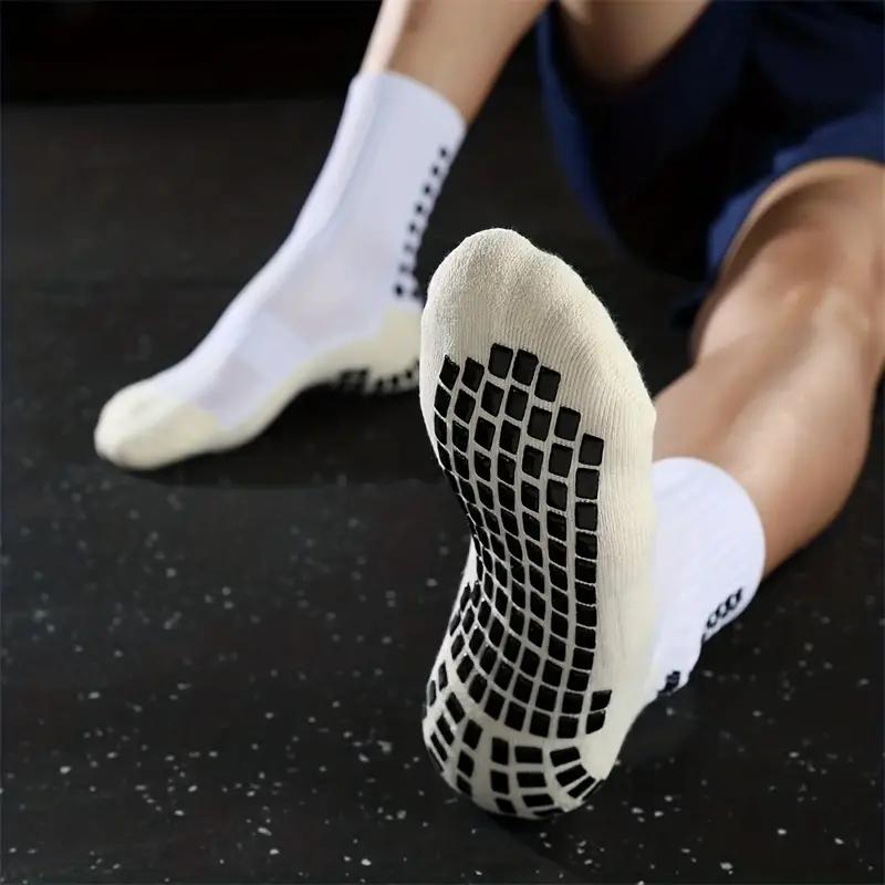 Men's Soccer Socks - Non Skid Anti Slip Socks for Football Basketball Hockey Rugby Sports 2 Pair