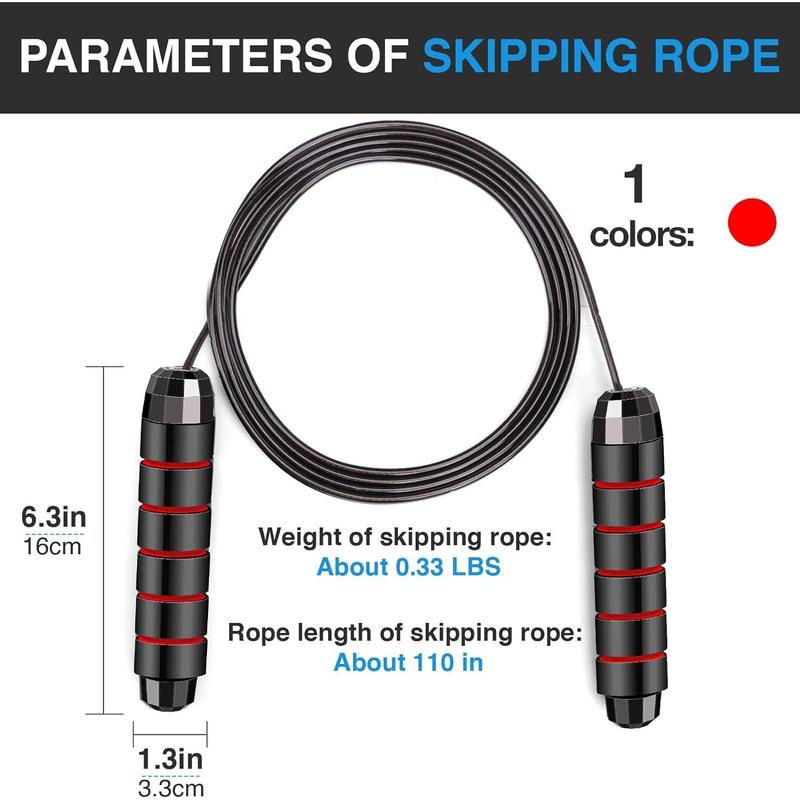 Jump Rope,Adjustable Skipping Rope with Soft Foam Handles, Tangle-Free Rapid Speed Jumping Rope with Ball Bearings for Women, Men, and Kids Aerobic Exercise