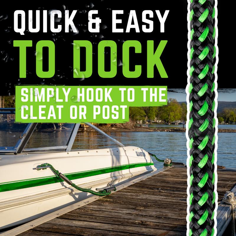 Gradient Fitness Bungee Dock Line | Marine Rope Boat Dock Lines Make Docking & Boarding Easy for Jetski, Kayak, Pontoon. Boat Accessories Stretch 4'-5.5' or 6'-9'. Mooring Boat Rope Absorbs Shock…