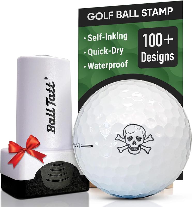 Golf Ball Stamper, Self-Inking Marker for Men & Women, Reusable Waterproof Tool for Identifying Golf Balls - Golfer Gift Accessory