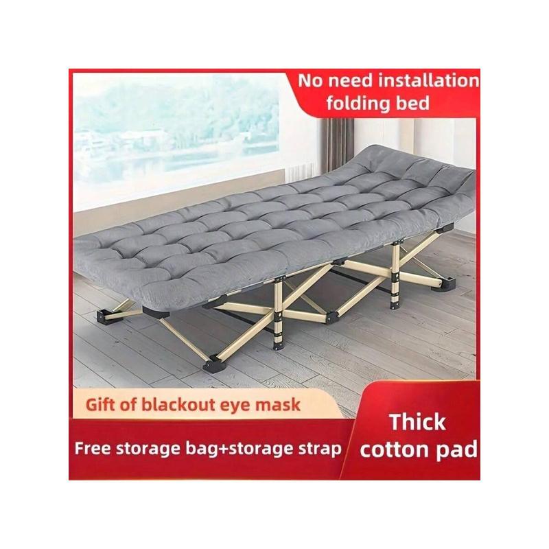 1 Piece Of 75-Inch Oversized Foldable Sports Outdoor Bed, Stadium Bed With Double-Sided Mattress, Portable Foldable Guest Bed, Heavy Duty Bed With Bag, Stadium Seat, Suitable For Rest In The Playground