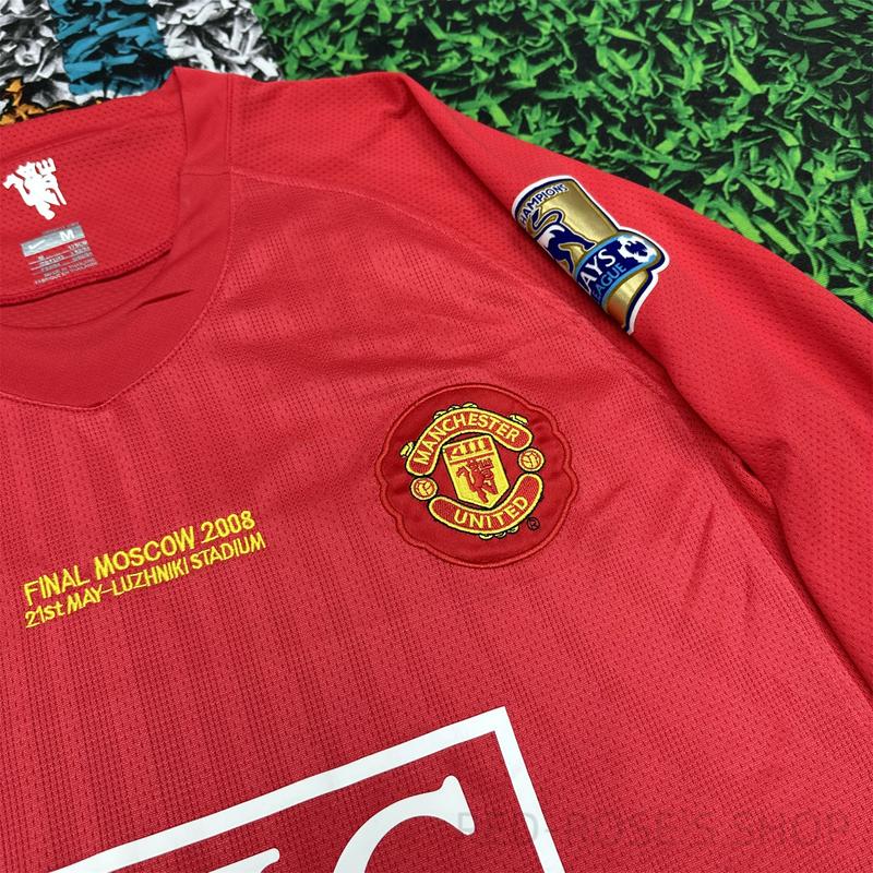 Nike 07-08 Champions League Manchester United Retro Long Sleeve NO.7 Cristiano Ronaldo Soccer Jersey