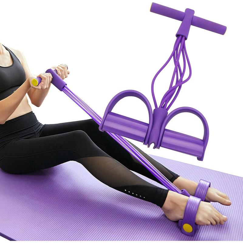 Sports exercise pedal tensioner, exercise rope fitness equipment, slim belly and arms pedal tension rope, sit-up assistant, rubber equipment