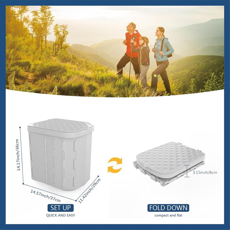 Portable Camping Toilet for Adults - Hapoon XL Portable Folding Toilet with Lid