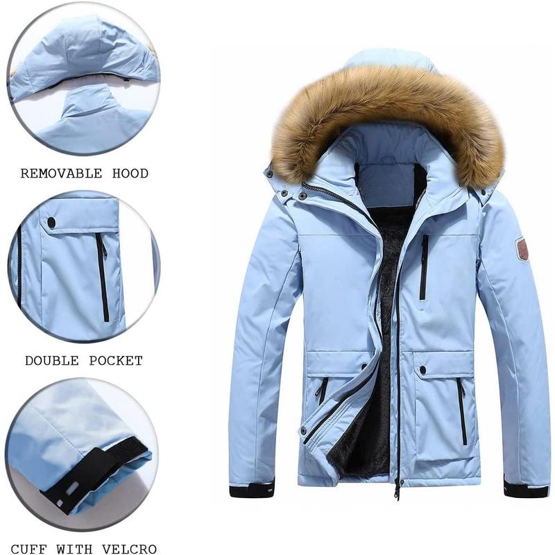 Women's Waterproof Ski Snow Jacket Winter Warm Hooded Snow Coat Mountain Windproof Ski Jacket For Women