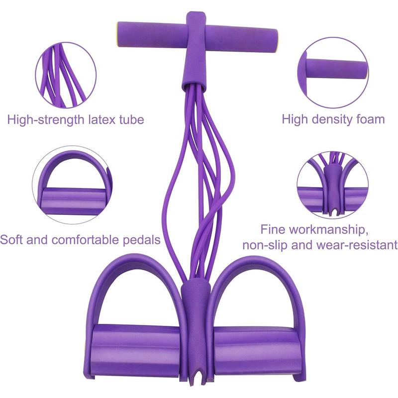 Sports exercise pedal tensioner, exercise rope fitness equipment, slim belly and arms pedal tension rope, sit-up assistant, rubber equipment