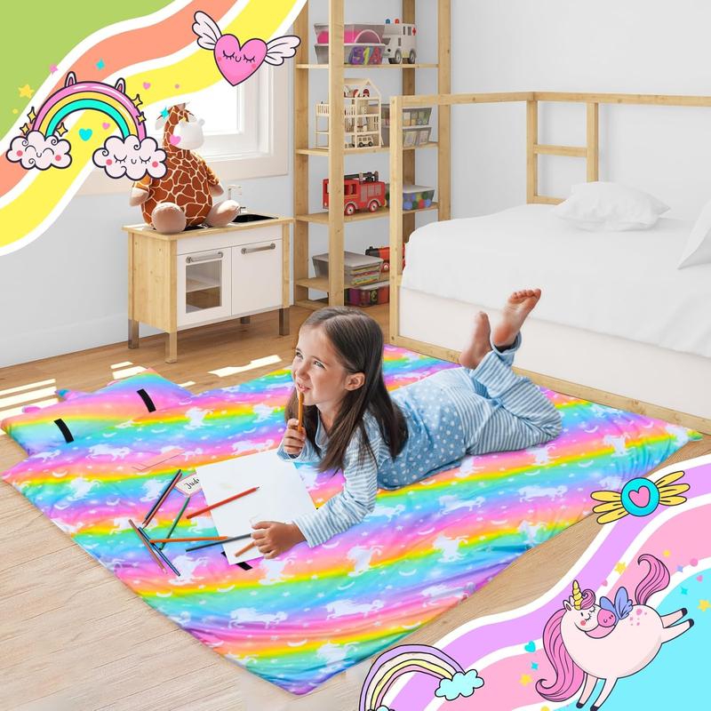 Nap Mat Unicorn Sleeping Bag with Reusable Pillow and Blanket Slumber Bag Daycare