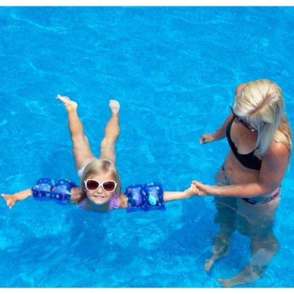 Swimline Set of 2 Inflatable Blue Nautical Arm Floats 7.5