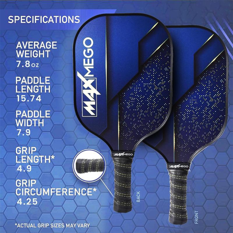 Pickleball Paddles Carbon Fiber set USAPA Approved - Durable, Lightweight Paddles for Men & Women