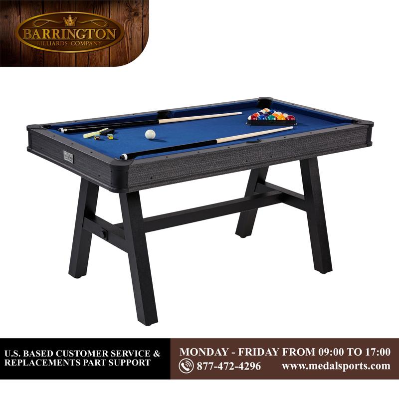 5 ft Harrison Pool Table, Billiard Table, Black Blue, by Barrington Billiards Company