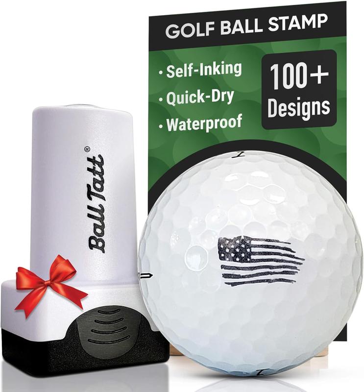 Golf Ball Stamper, Self-Inking Marker for Men & Women, Reusable Waterproof Tool for Identifying Golf Balls - Golfer Gift Accessory