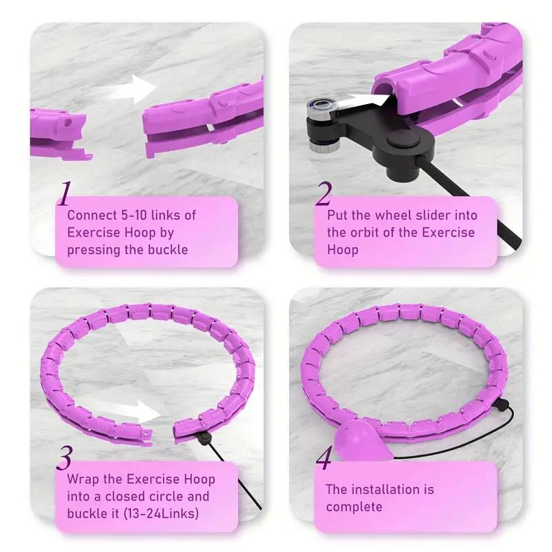 24 Sections Detachable Fitness Ring, 1 Set Portable Removable Pilates Ring & Weighted Ball, Workout Equipment for Women